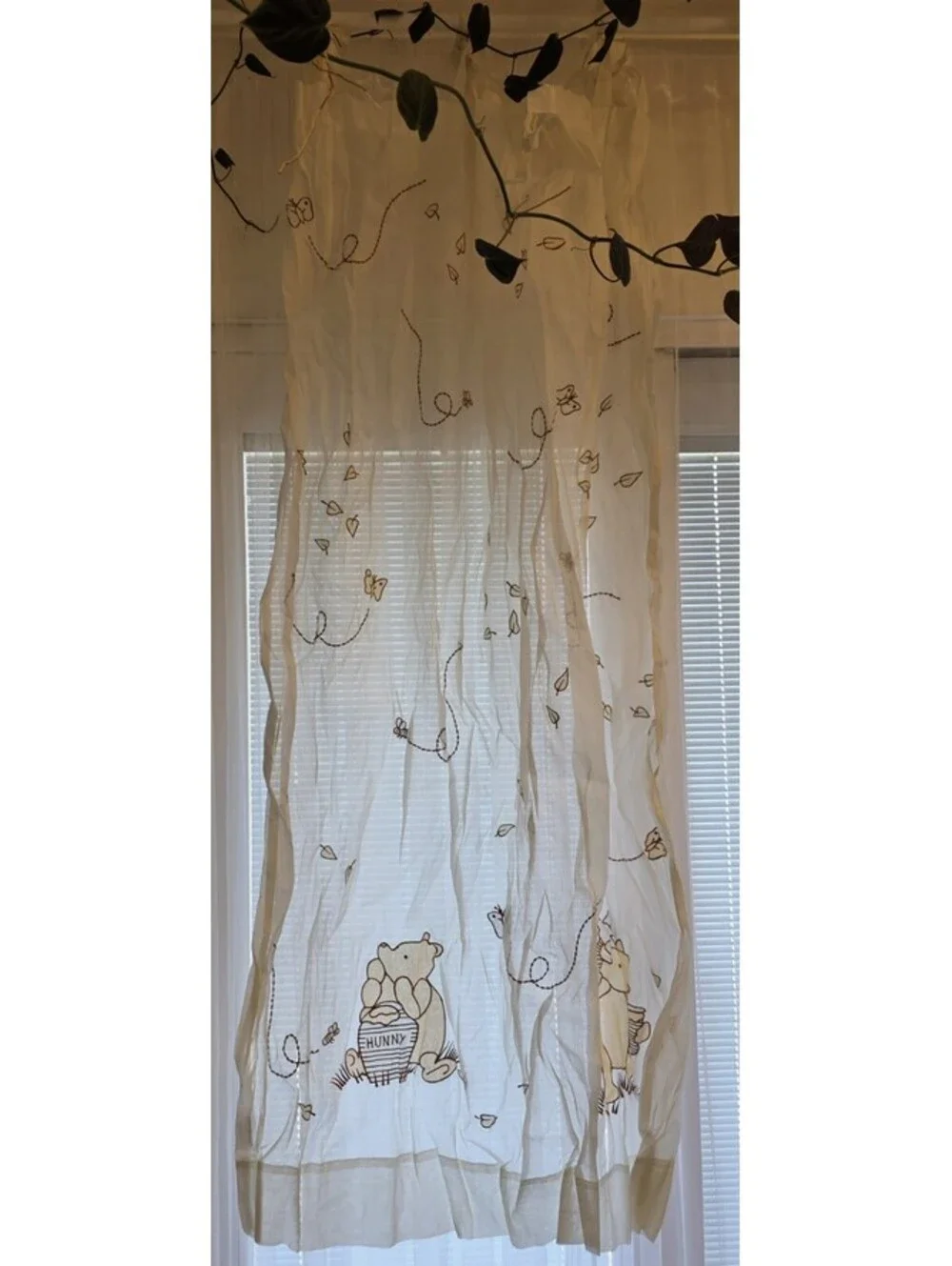 VTG Winnie The Pooh Classic Curtain Panels Sheer 42x60 Set Of 3